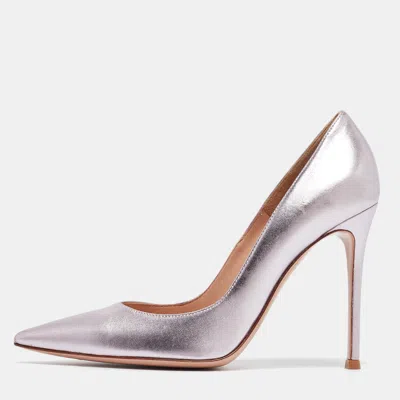 Pre-owned Gianvito Rossi Metallic Purple Leather Gianvito Pumps Size 39
