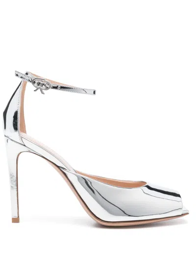 Gianvito Rossi Metallic Thel Sandal For Women In Silver