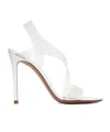 Gianvito Rossi Metropolis Transparent-strap Leather Heeled Sandals In White