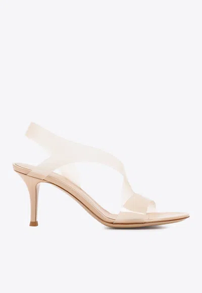 Gianvito Rossi Metropolis 70 Pvc And Leather Stiletto Sandals In White