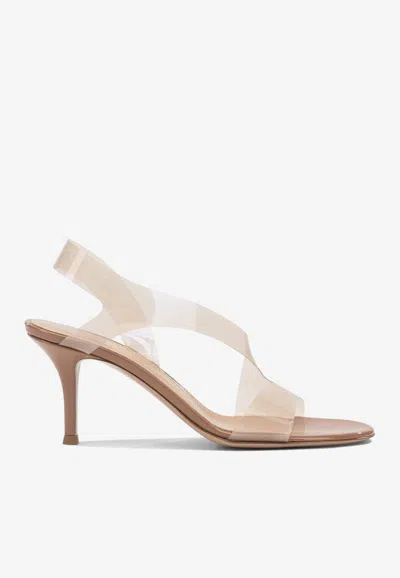 Gianvito Rossi Metropolis 70 Barely-there Plexi Sandals In Brown