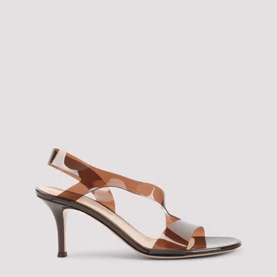 Gianvito Rossi Metropolis 70 Plexi Sandals In Brown