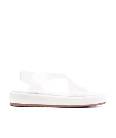 Gianvito Rossi Metropolis Flatform Sandals In White