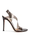 Gianvito Rossi Metropolis Transparent-strap Pvc Heeled Sandals In Fume & Black