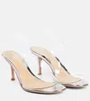 Gianvito Rossi Metropolis Plexi Strap Sandals In Trasp+silver