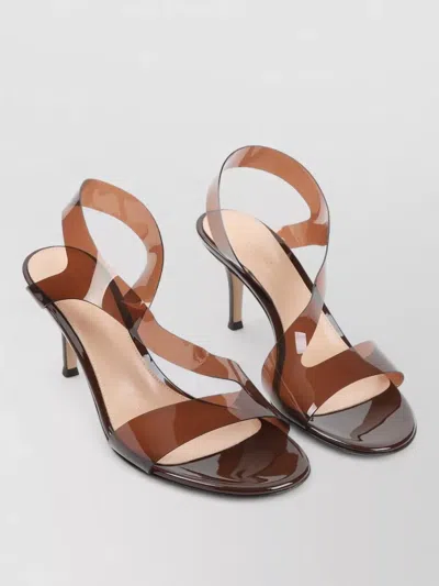 Gianvito Rossi Metropolis Pvc Sandals Open Toe Slingback In Brown