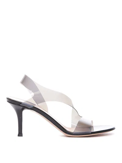 Gianvito Rossi Pvc Metropolis Sandals Transparent Straps In Black