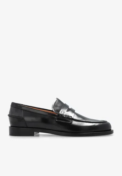 Gianvito Rossi Michael Calf Leather Loafers In Black