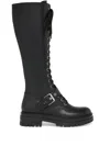 Gianvito Rossi Lace-up Leather Knee-high Boots In Black