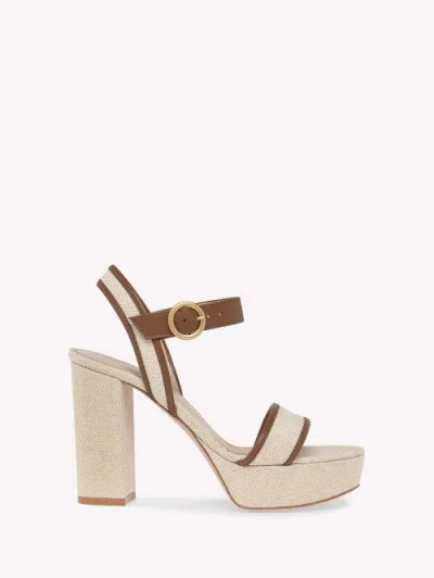 Gianvito Rossi Milos Platform Heeled Sandals In Neutral