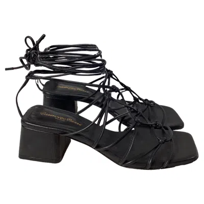 Gianvito Rossi Minas 45 Knotted Sandal Heels In Black Leather
