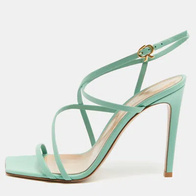 Pre-owned Gianvito Rossi Mint Green Leather Manilla Sandals Size 39
