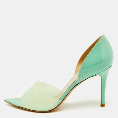 Pre-owned Gianvito Rossi Mint Green Pvc And Patent Leather Bree Pumps Size 38.5