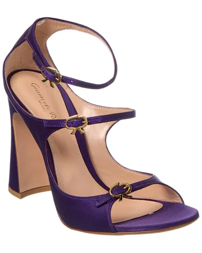 Gianvito Rossi Misty Satin & Leather Sandal In Purple