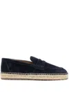 Gianvito Rossi Suede / Jute Espadrilles In Blue