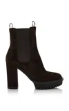 Gianvito Rossi Platform Heeled Boots In Brown