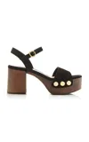 Gianvito Rossi Suede Platform Sandals In Brown