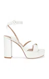 Gianvito Rossi Sabrina Satin Crisscross Ankle-strap Platform Sandals In White