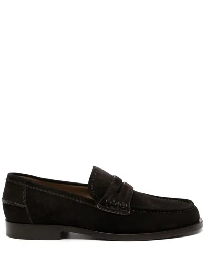 Gianvito Rossi Moka Suede Moccasins In Brown