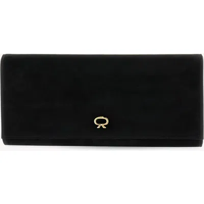 Gianvito Rossi Monica Suede Clutch Bag In Black