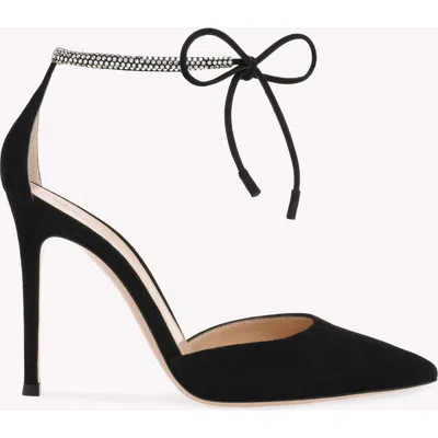Gianvito Rossi Brilliant 105 Crystal-embellished Leather Pumps In Black