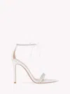 Gianvito Rossi Montecarlo Crystal-embellished Suede And Satin Sandals In White
