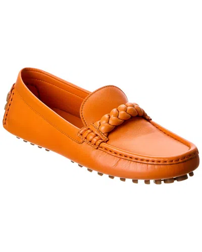 Gianvito Rossi Monza Leather Loafer In Orange