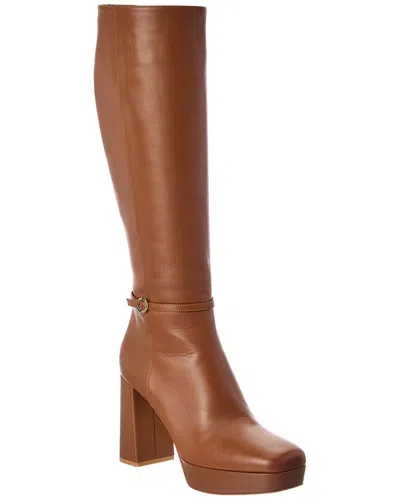 Gianvito Rossi Moreau 70 Leather Platform Knee-high Boot In Multi