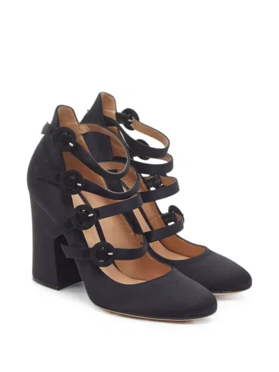 Pre-owned Gianvito Rossi Moret Strappy Block-heel Pumps In Black
