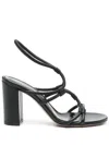 Gianvito Rossi 85mm Strappy Block Heel Sandals In Black