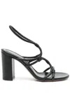 Gianvito Rossi 85mm Strappy Block Heel Sandals In Black