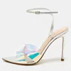 Gianvito Rossi Multicolor Iridescent Leather And Pvc Plexi Stark Sandals In Multi