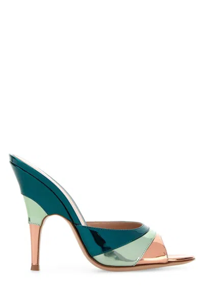 Gianvito Rossi Marea Flat Leather Sandals In Multi
