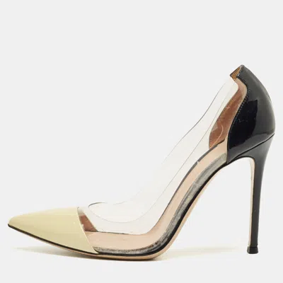 Pre-owned Gianvito Rossi Multicolor Patent Leather And Pvc Plexi Pointed Toe Pumps Size 39