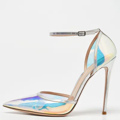 Pre-owned Gianvito Rossi Multicolor Pvc And Leather Hologram Pointed Toe Ankle Strap Pumps Size 42
