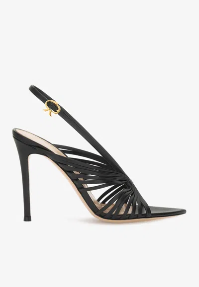 Gianvito Rossi Muse 105 Slingback Sandals In Nappa Leather In Black