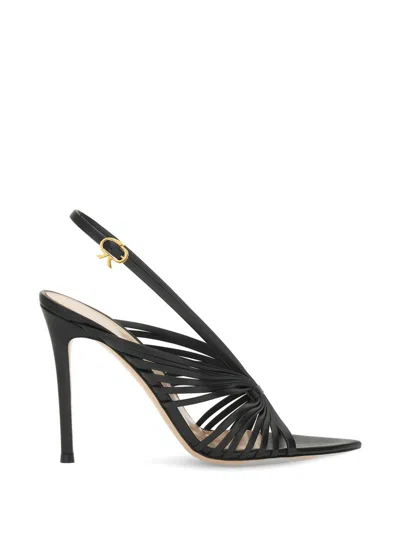 Gianvito Rossi Leather Slingback Sandals In Black