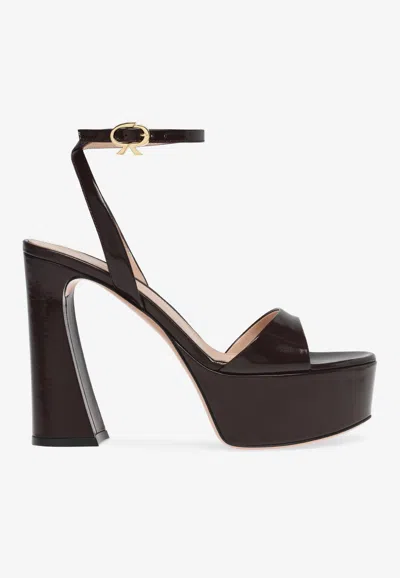 Gianvito Rossi Nancy 70 Leather Sandals In Burgundy
