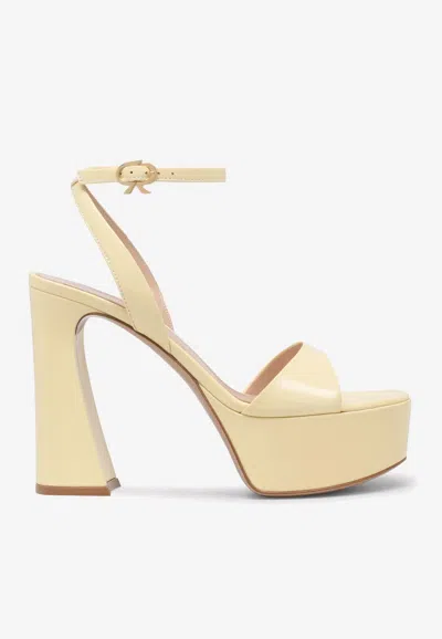 Gianvito Rossi Nancy 70 Leather Sandals In White