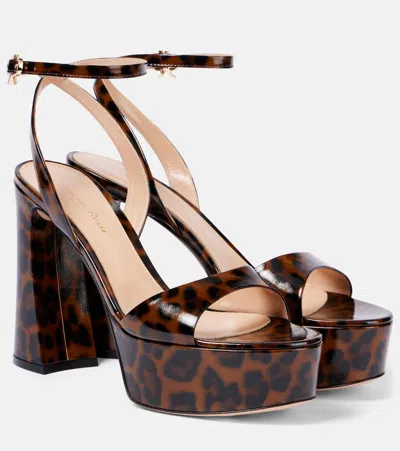 Gianvito Rossi Nancy Leopard-print Platform Sandals In Multicoloured