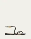 Gianvito Rossi Napa Leather Twisted-strap Sandals In Black