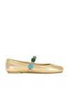 Gianvito Rossi Napp Silk Washed Ballet Flat In Mekong