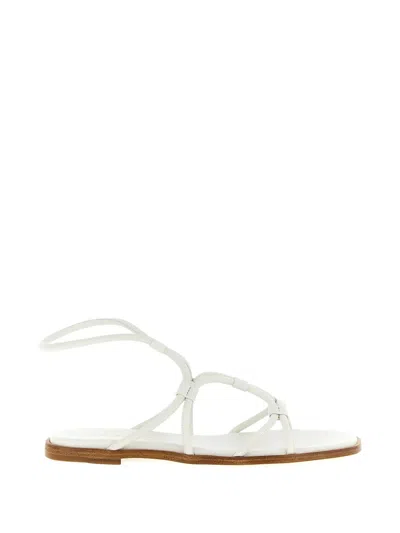 Gianvito Rossi G32574 Flat Sandals Open Toe Straps In White