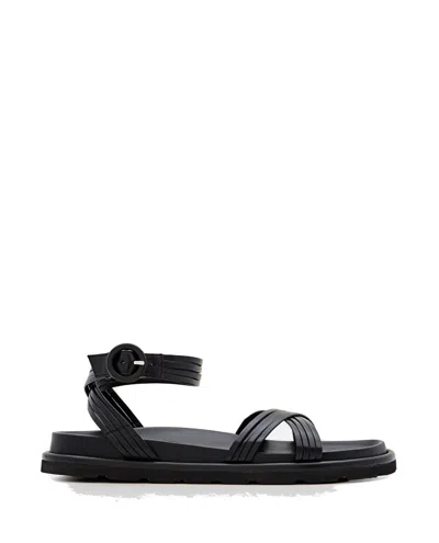Gianvito Rossi Black Nappa Leather Lianne Sandals