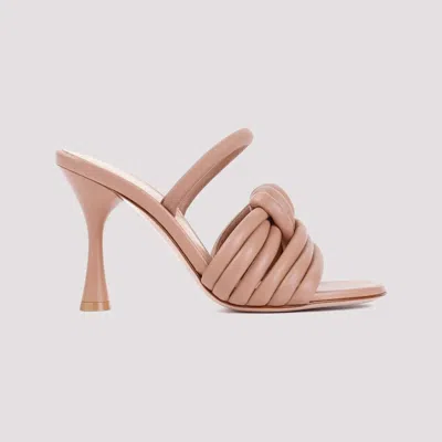 Gianvito Rossi Ottavia 95 Knotted Leather Slingback Sandals In Pink