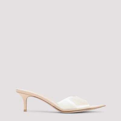 GIANVITO ROSSI NATURAL SLIP ON HEELS