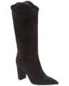 Gianvito Rossi Navarre 45 Suede Knee-high Boot In Black