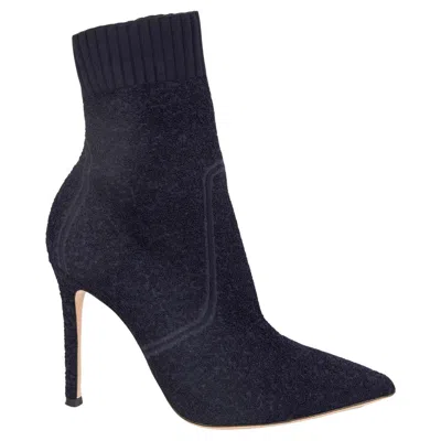 Pre-owned Gianvito Rossi Navy Blue Fiona 105 Sock Ankle Boots Shoes 38