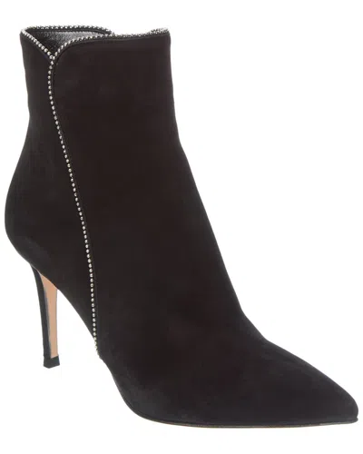 Gianvito Rossi Neige 85 Suede Bootie In Black