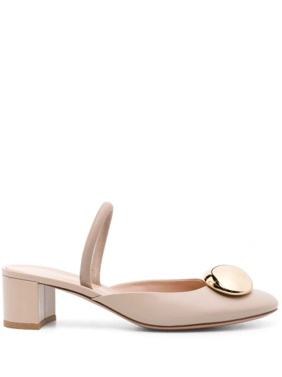 Gianvito Rossi Leather Slingback Pumps In Neutrals